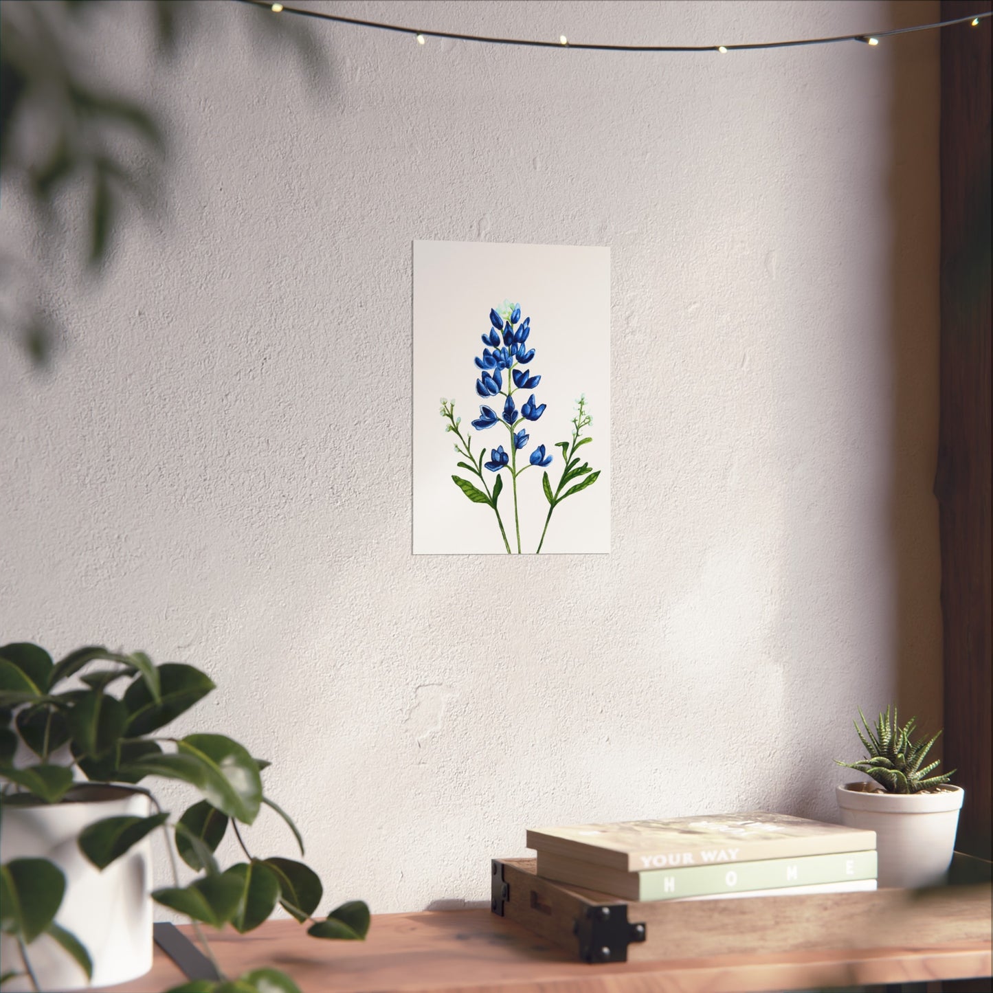 Bluebonnet Giclée Art Print — Botanical Wildflower Wall Art