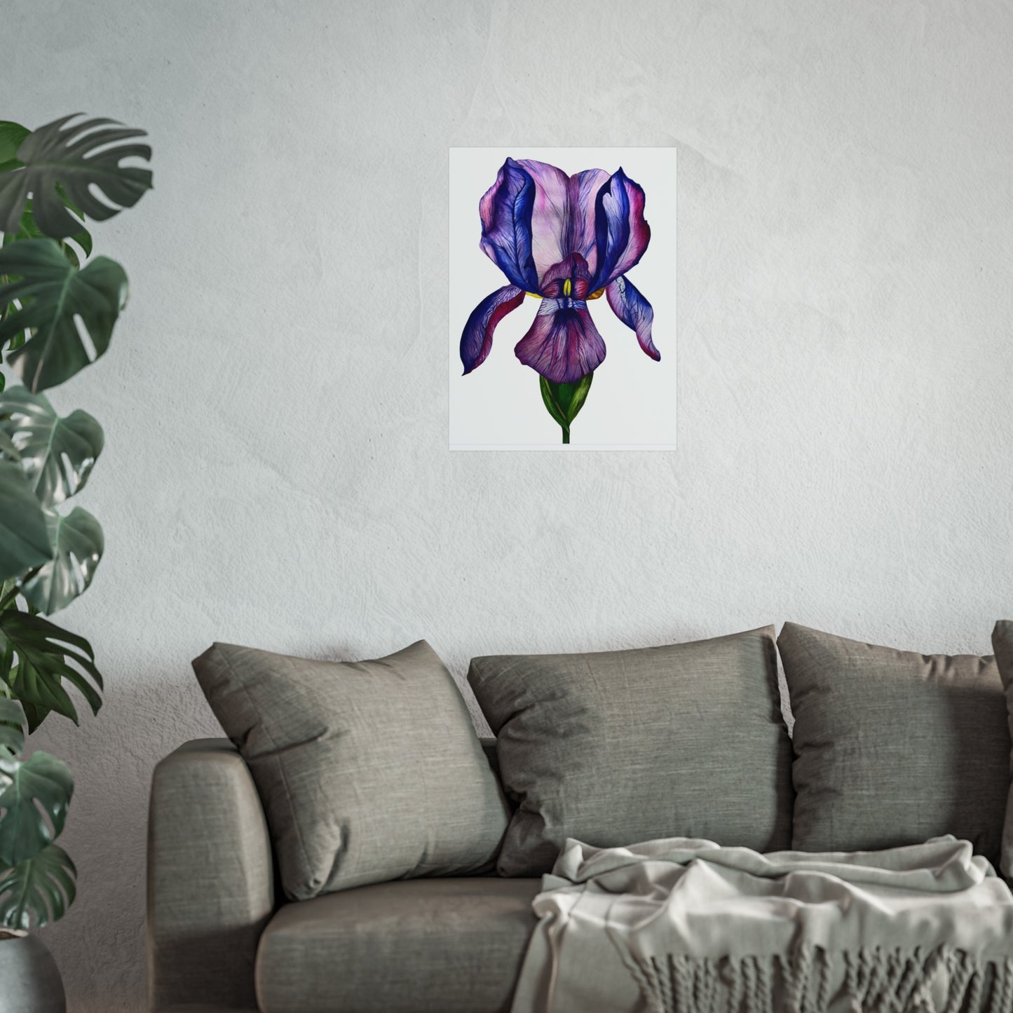 Iris Giclée Art Print — Purple Watercolor Botanical Wall Art