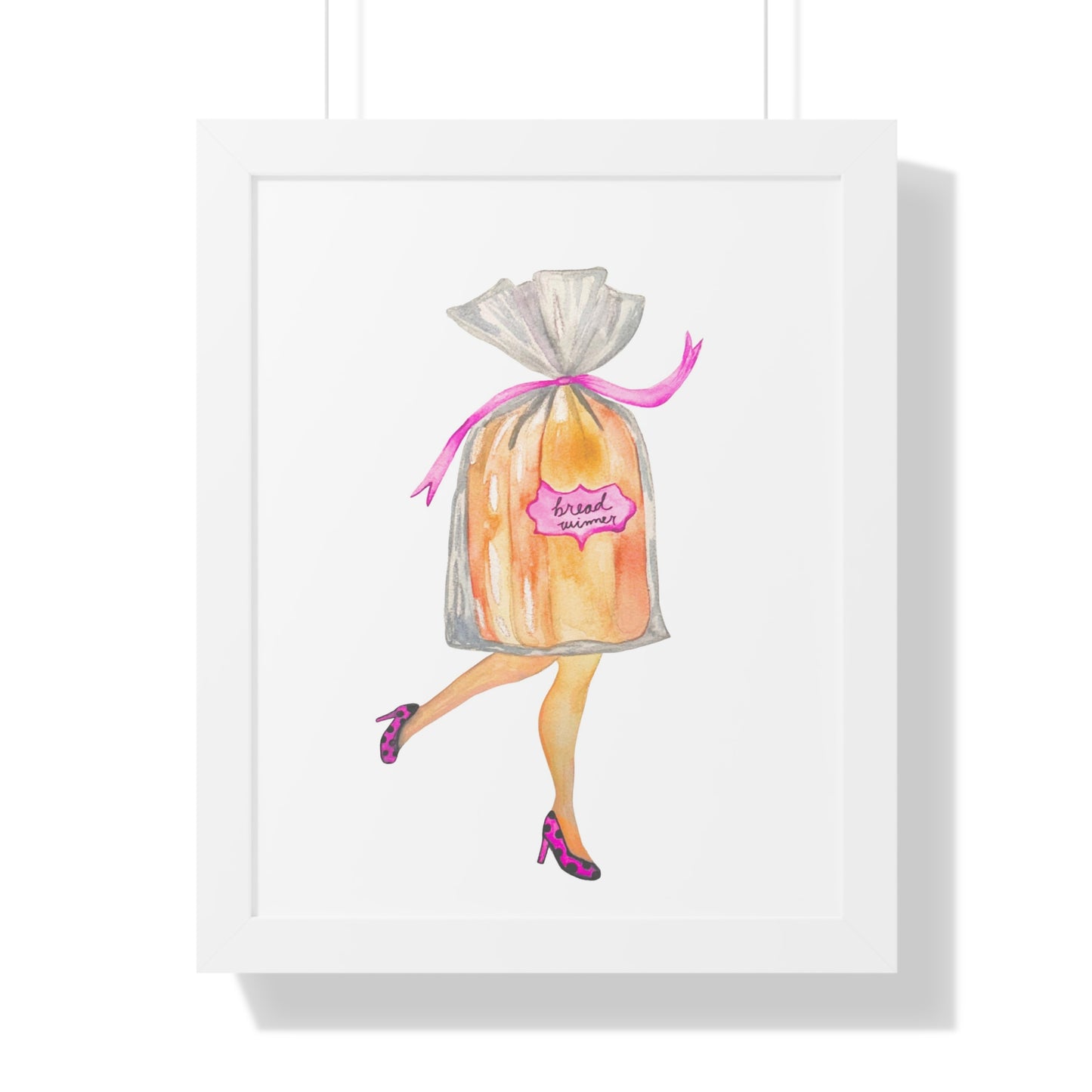 Framed Art Print — Whimsical 'Bread Winner' Art Print