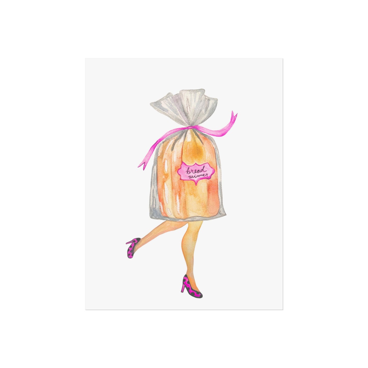 Giclée Art Print — Whimsical 'Bread Winner' Feminist Funny Illustration