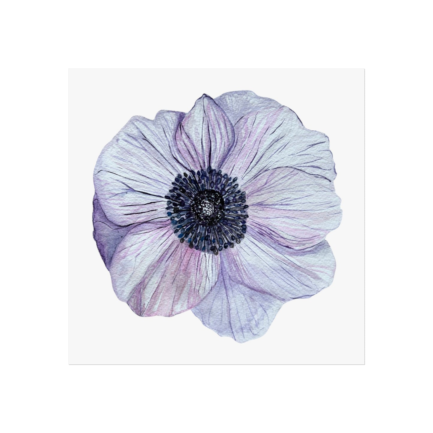 Anemone Watercolor Giclée Art Print — Purple Floral Wall Art