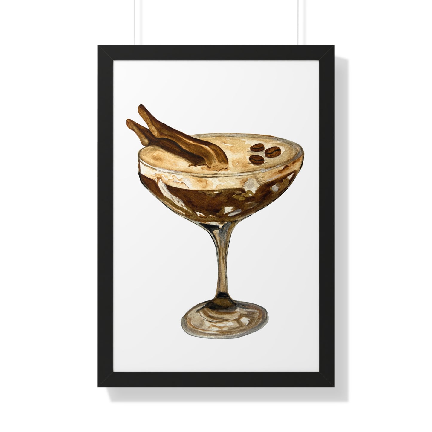 Espresso Martini with Legs Art Print — Framed