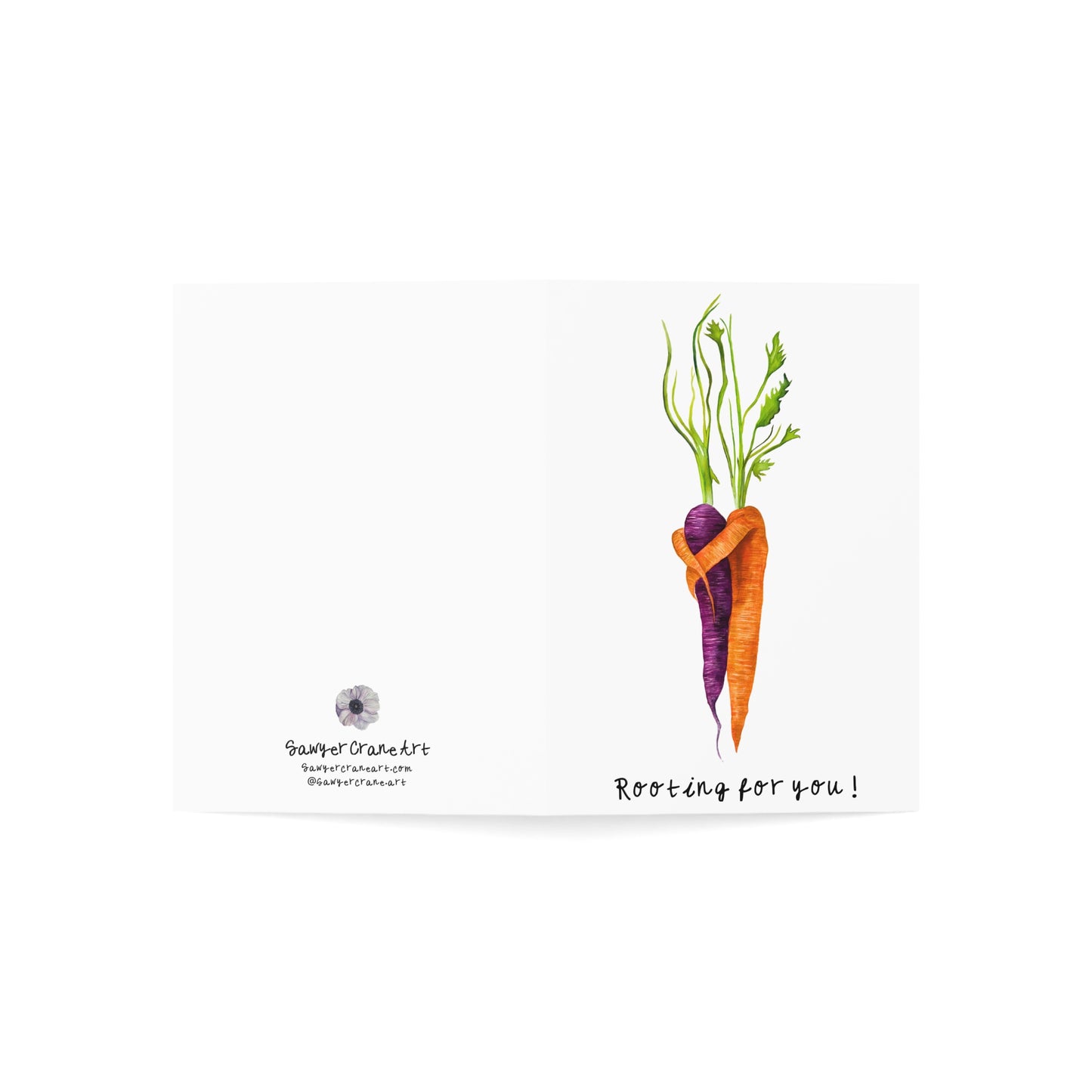 Rooting for You — Cute Carrot Congrats Get Well Soon Greeting Card