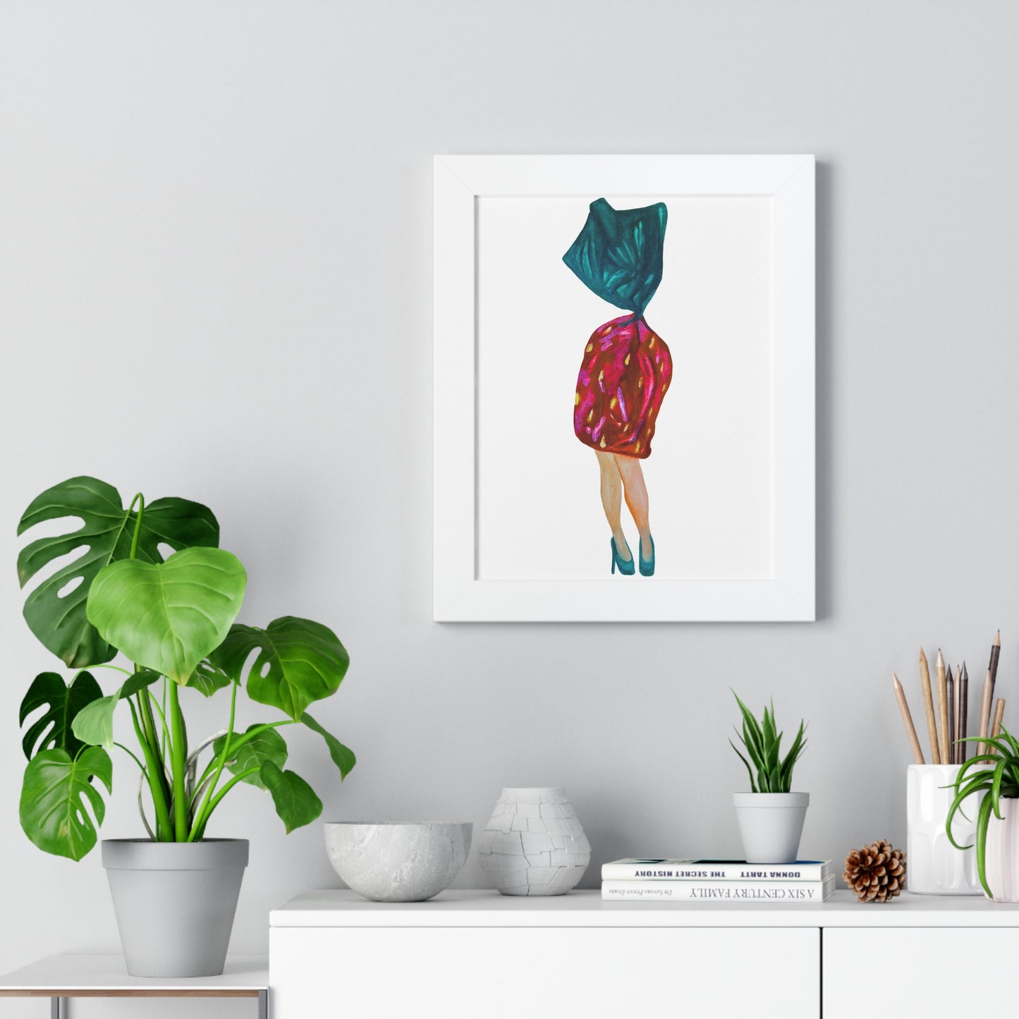 Fashion Art Print  - Grandma Strawberry Candy with Legs