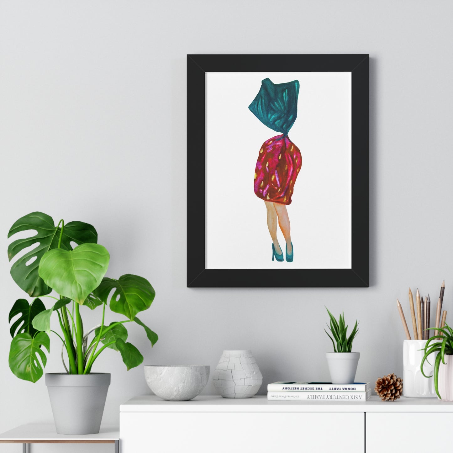 Fashion Art Print  - Grandma Strawberry Candy with Legs