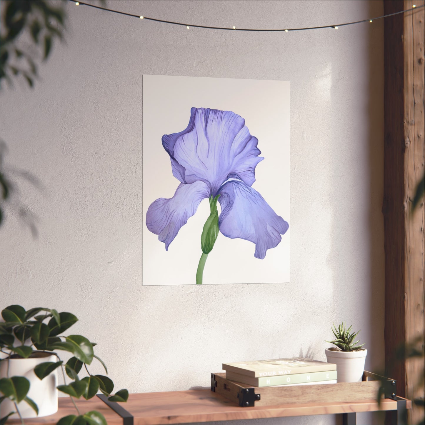 Lavender Iris Giclée Art Print — Botanical Flower Wall Art