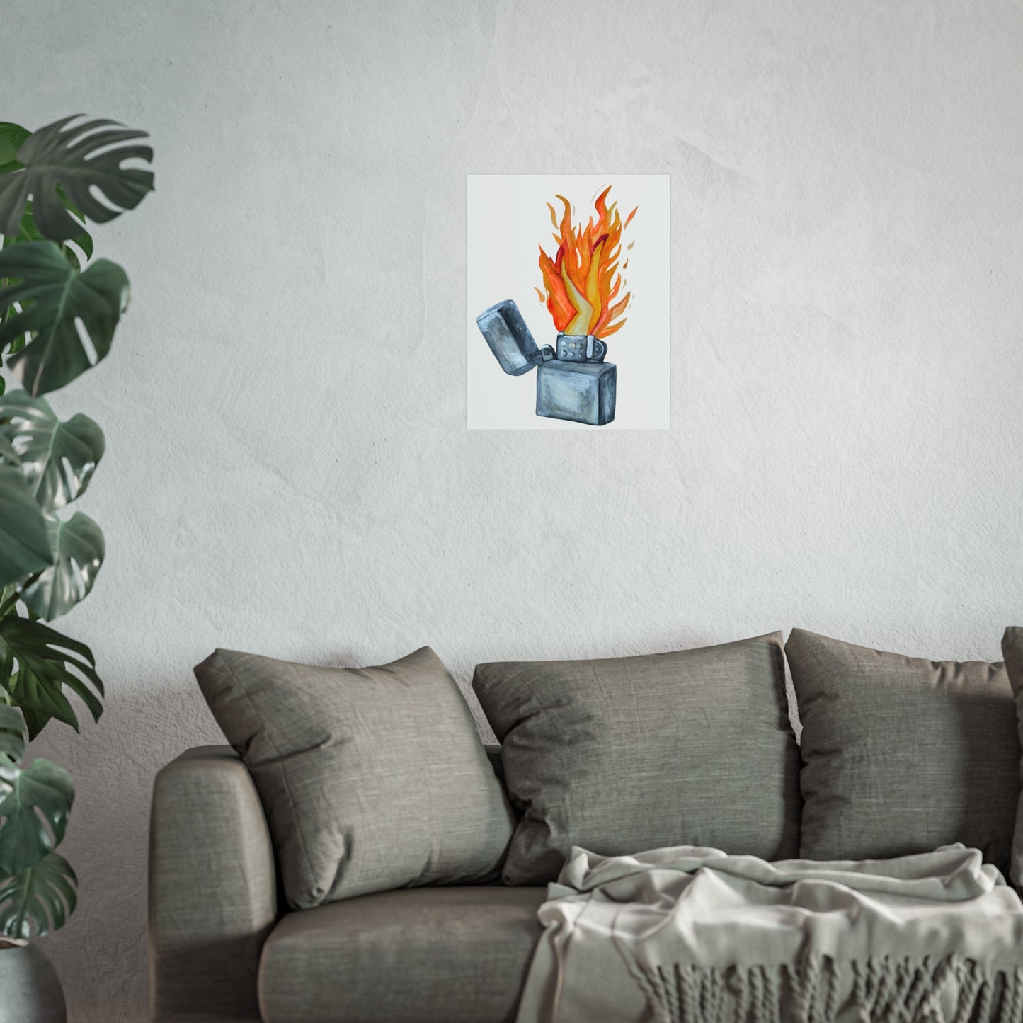 Lighter Legs Flame Giclée Art Print — Watercolor Fire Illustration