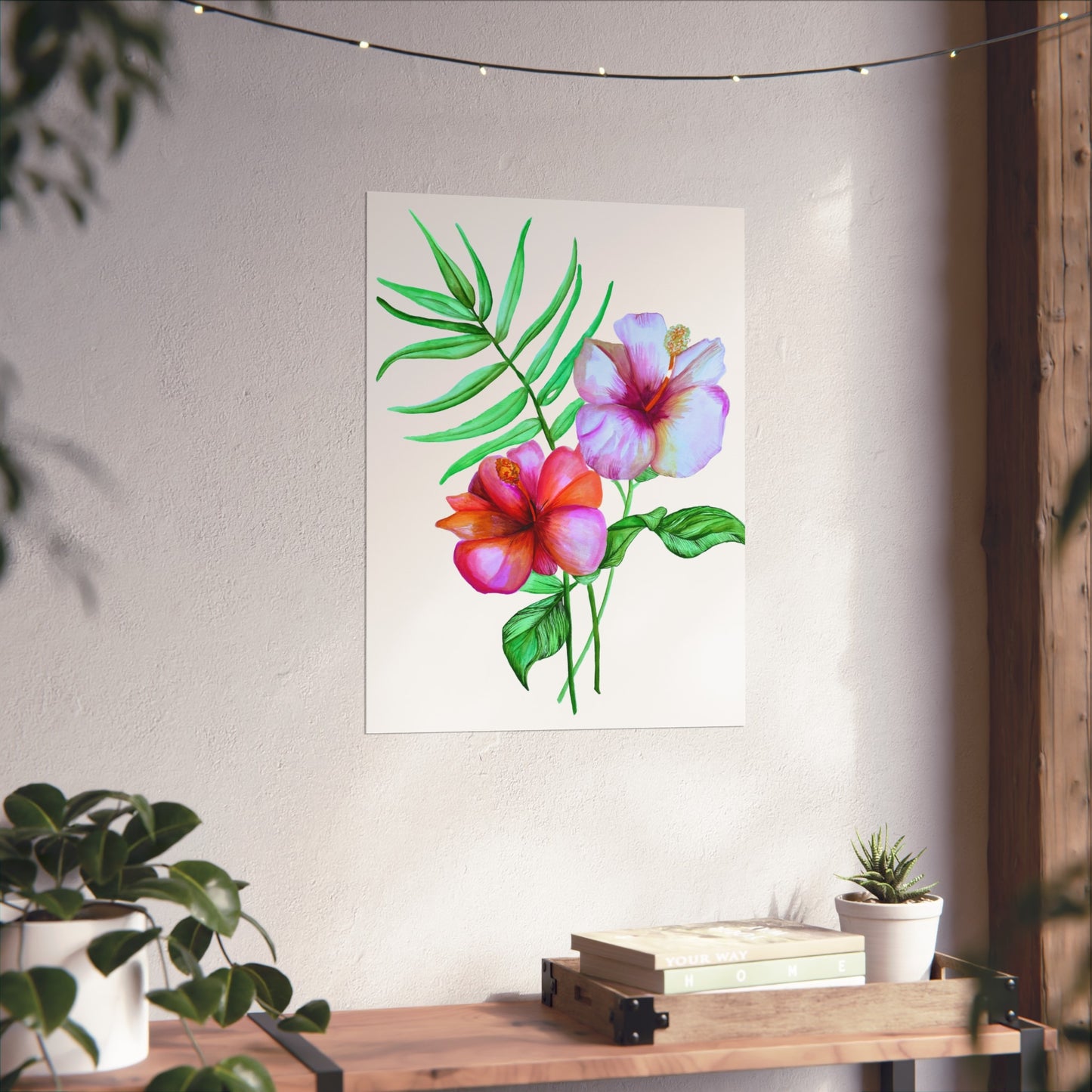 Tropical Hibiscus Giclée Art Print — Watercolor Floral Wall Art
