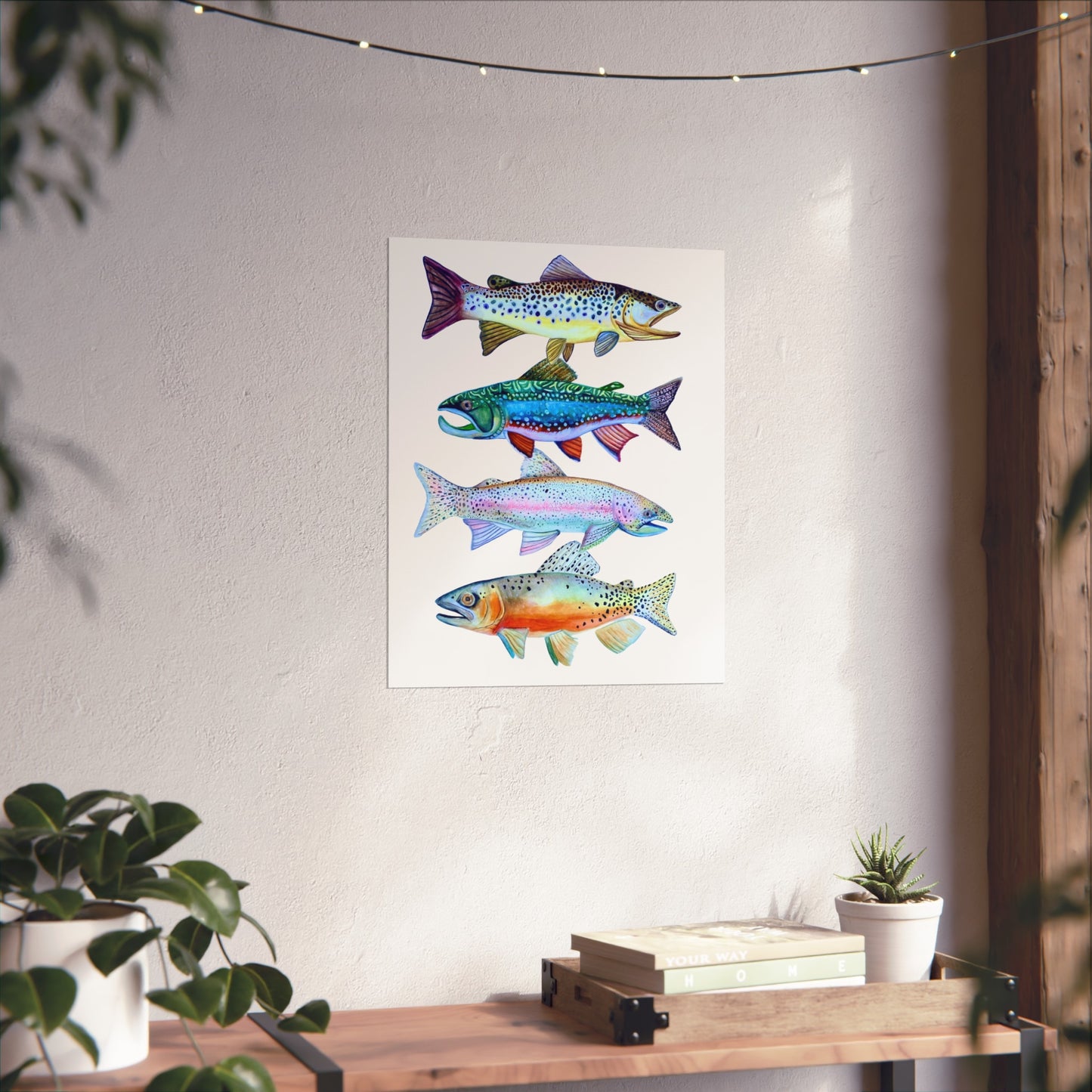 Giclée Art Print - Colorful Trout Illustration (Watercolor Fish Wall Art)