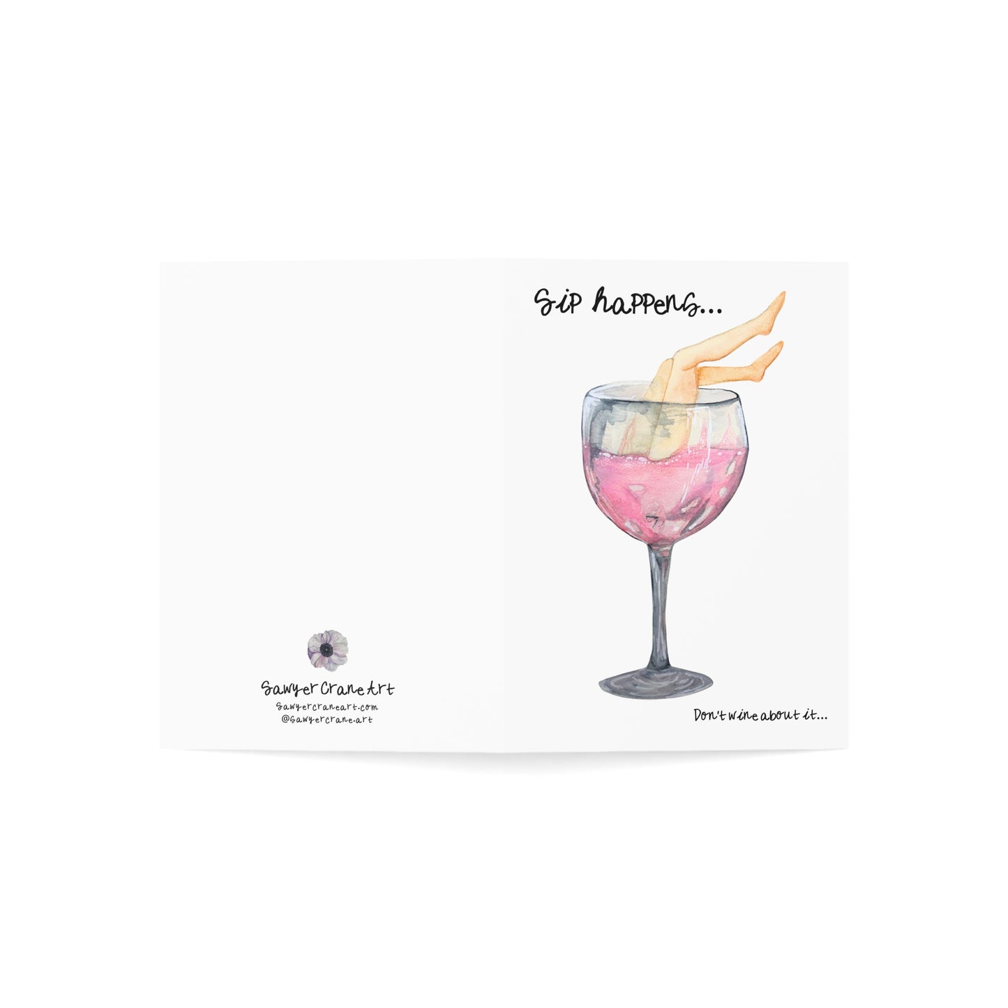 Funny Feminist Wine 'Sip Happens' Greeting Card