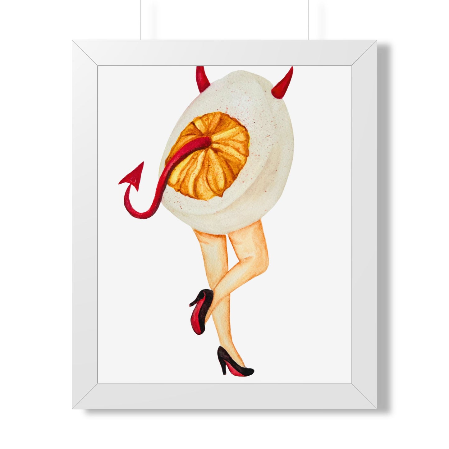 Devilish Egg Darling Quirky Pinup Art Framed Print