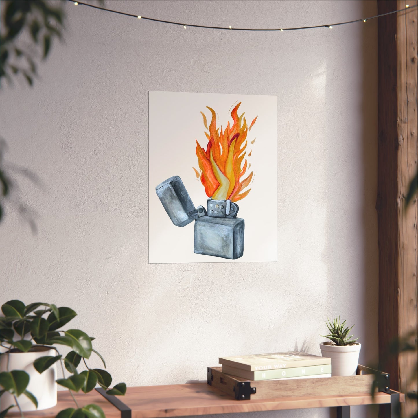 Lighter Legs Flame Giclée Art Print — Watercolor Fire Illustration