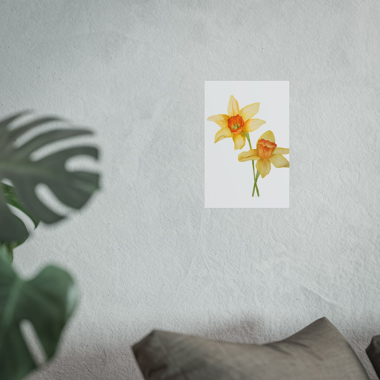 Daffodil Watercolor Giclée Art Print — Yellow Spring Floral Wall Art