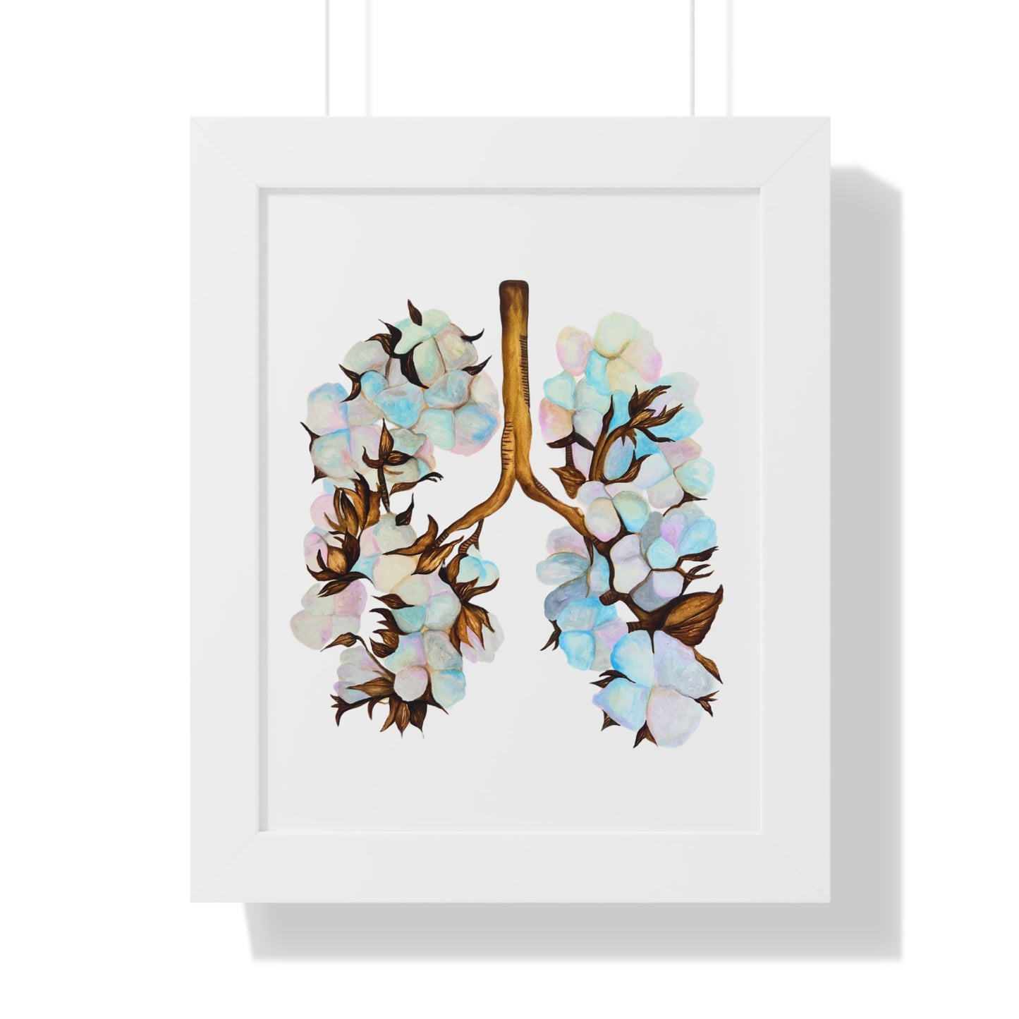 Framed Print- Botanical Lungs Art Print (Cotton Plant Lung Illustration)