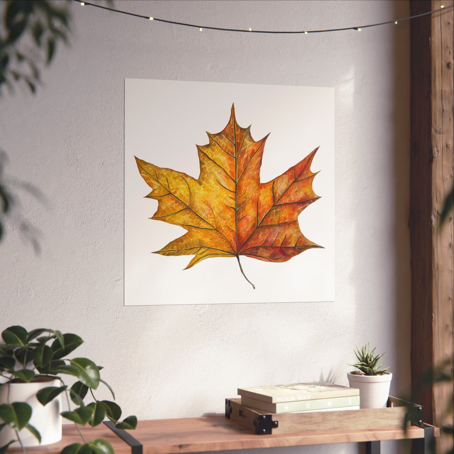 Autumn Maple Leaf Giclée Art Print — Watercolor Fall Wall Decor