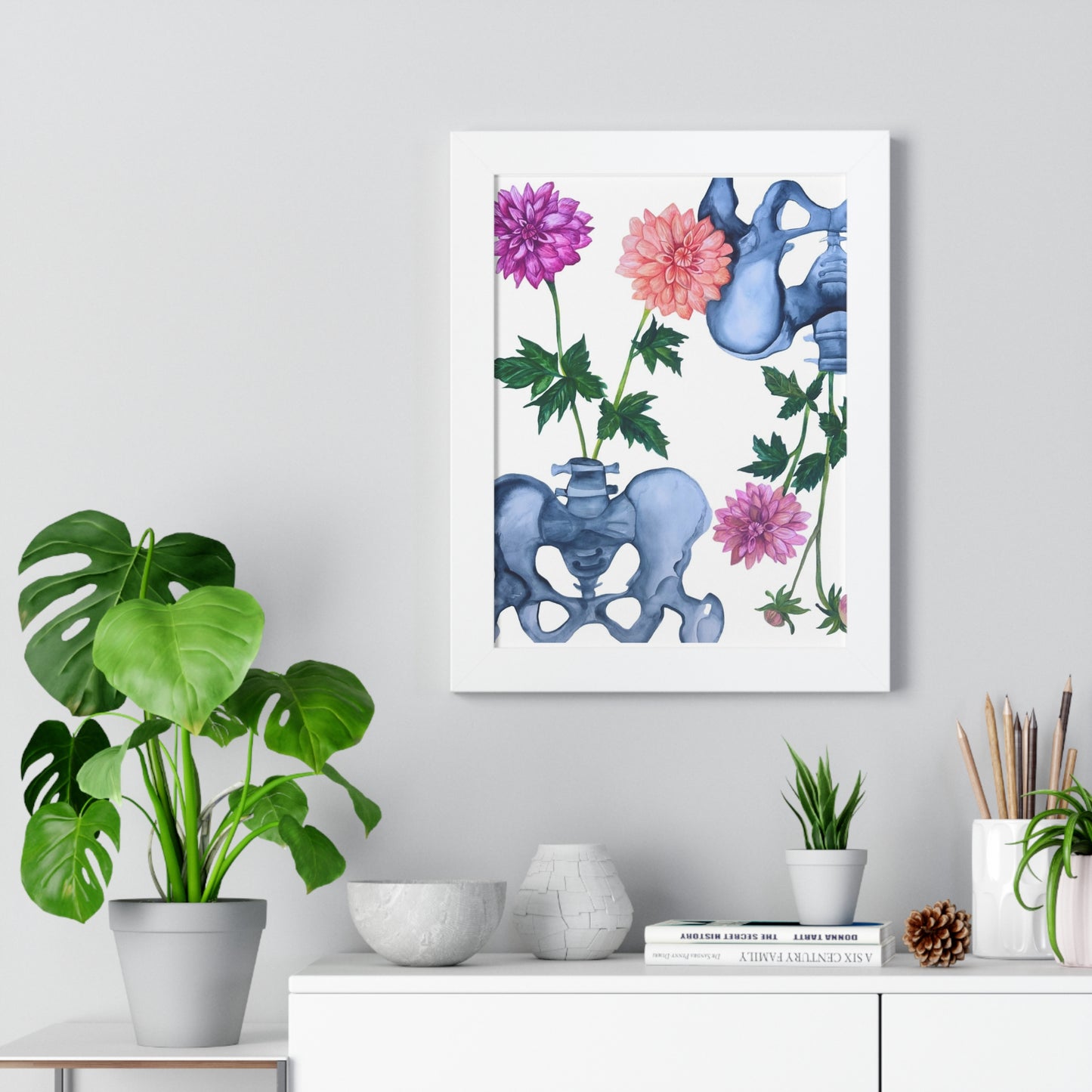 Anatomical Pelvis Floral— Botanical Medical Art Print