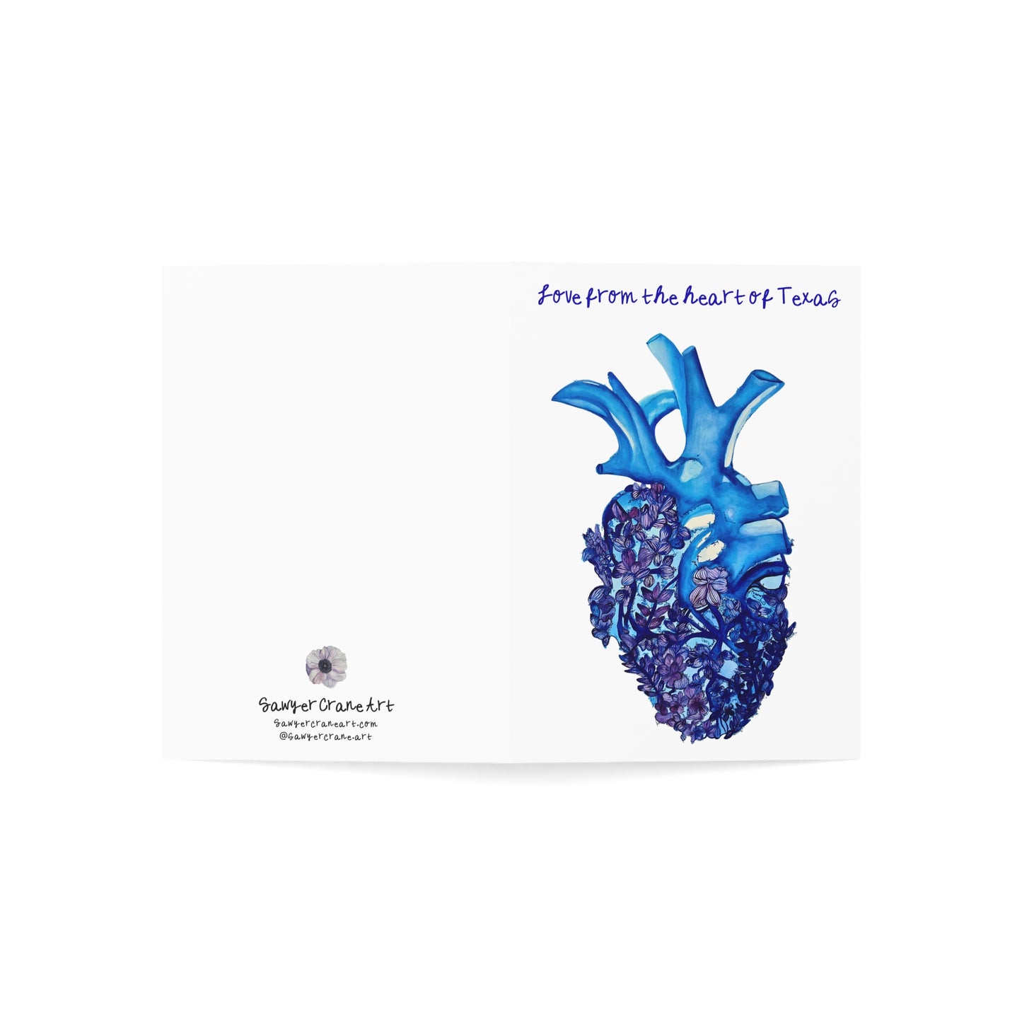 Texas Bluebonnet Floral Greeting Cards 1/10/30/50pcs | Wildflower Stationery