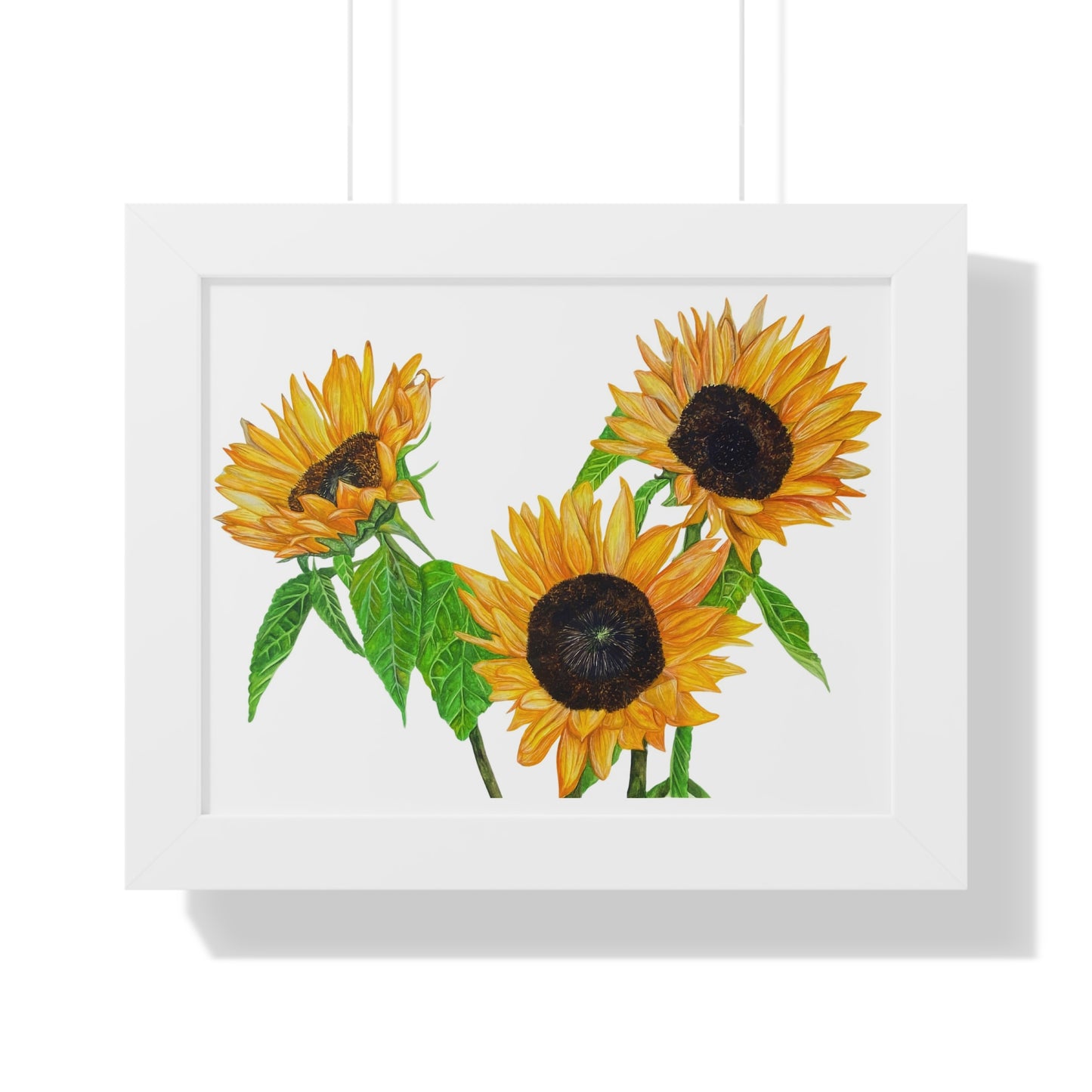Sunflower Watercolor Framed Print — Bright Botanical Wall Art