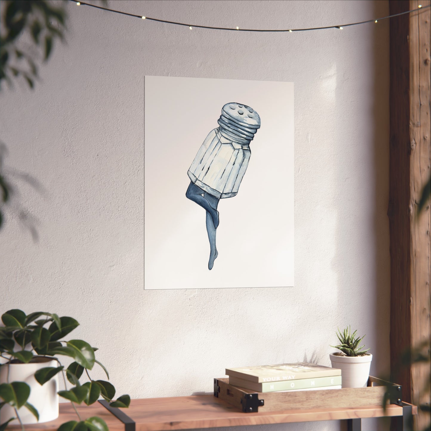 Salt Shaker Legs art Print Surreal Watercolor Poster