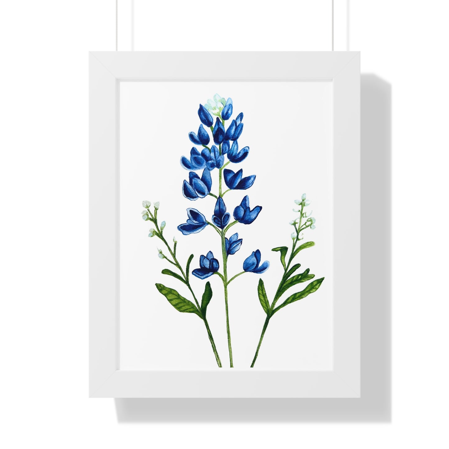 Framed Print — Bluebonnet Texas Watercolor Botanical Print