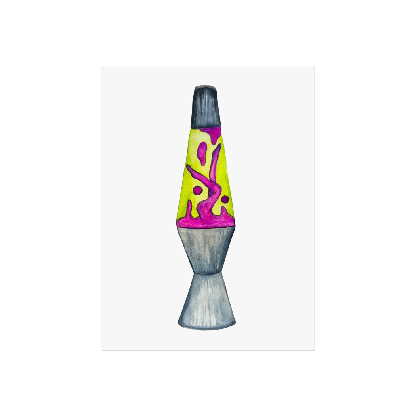Lava Lamp Lady Fine Art Poster  Retro Neon Home Decor Print