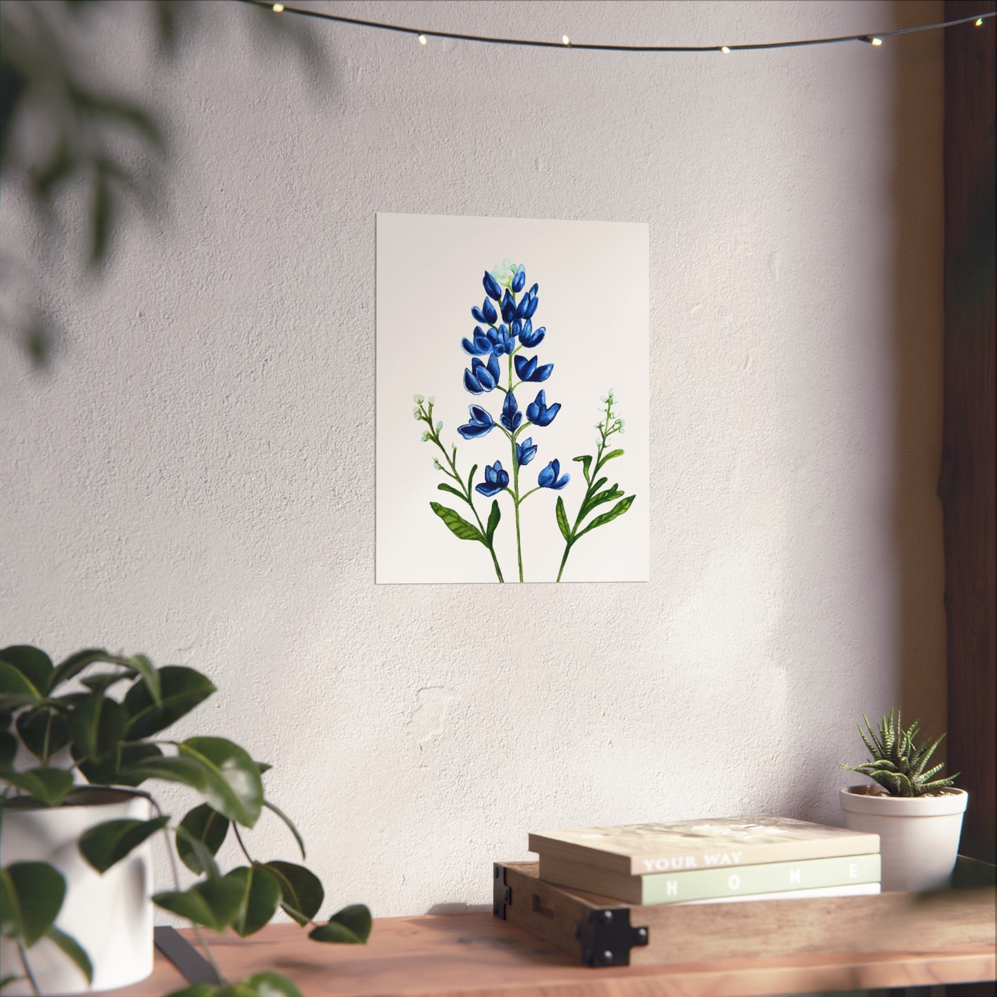 Bluebonnet Giclée Art Print — Botanical Wildflower Wall Art