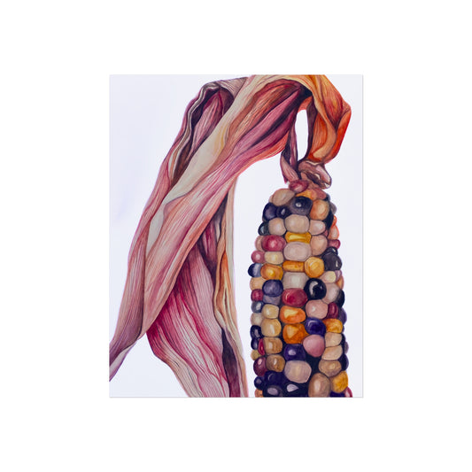 Indian Corn Giclée Art Print — Colorful Autumn Maize Wall Art