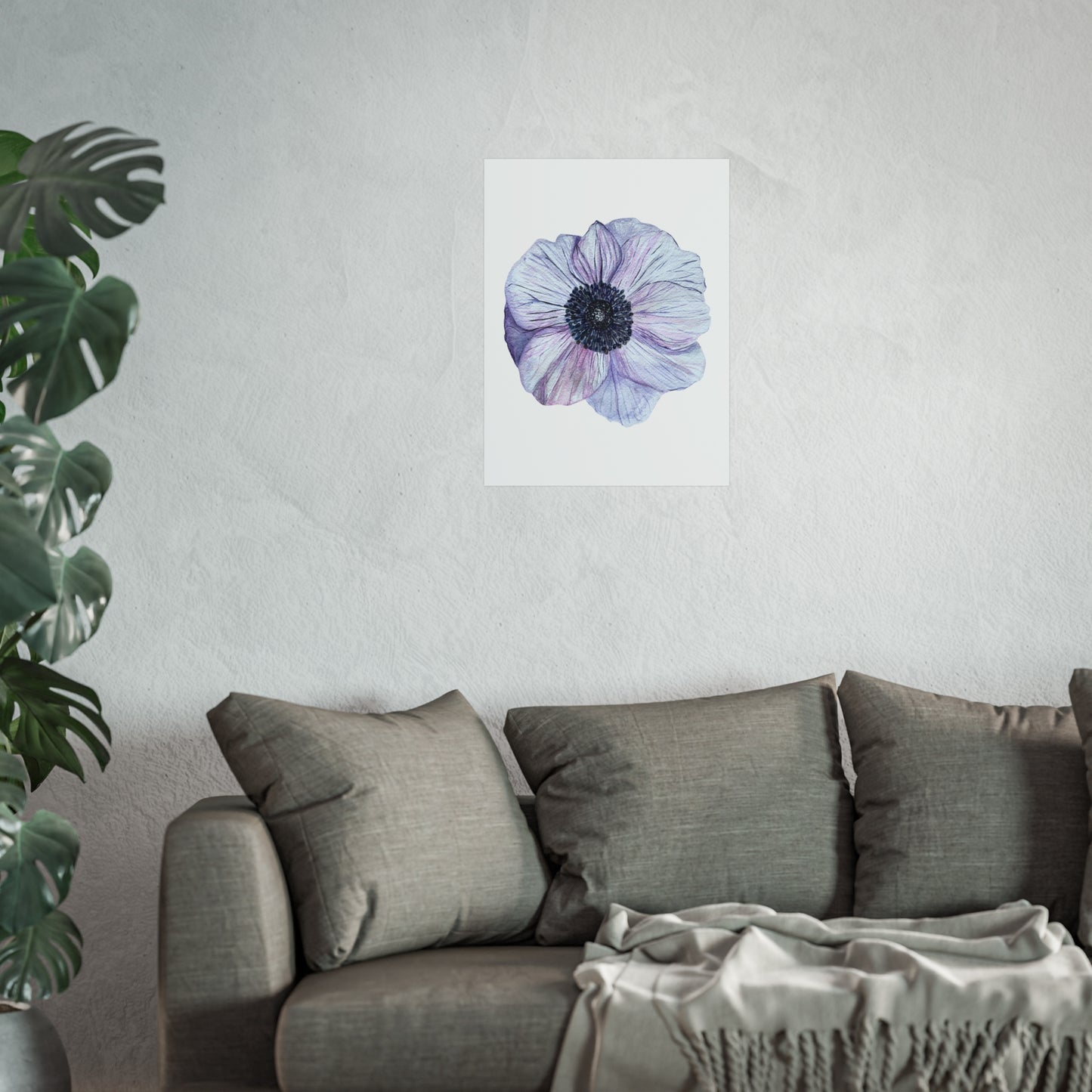 Anemone Watercolor Giclée Art Print — Purple Floral Wall Art