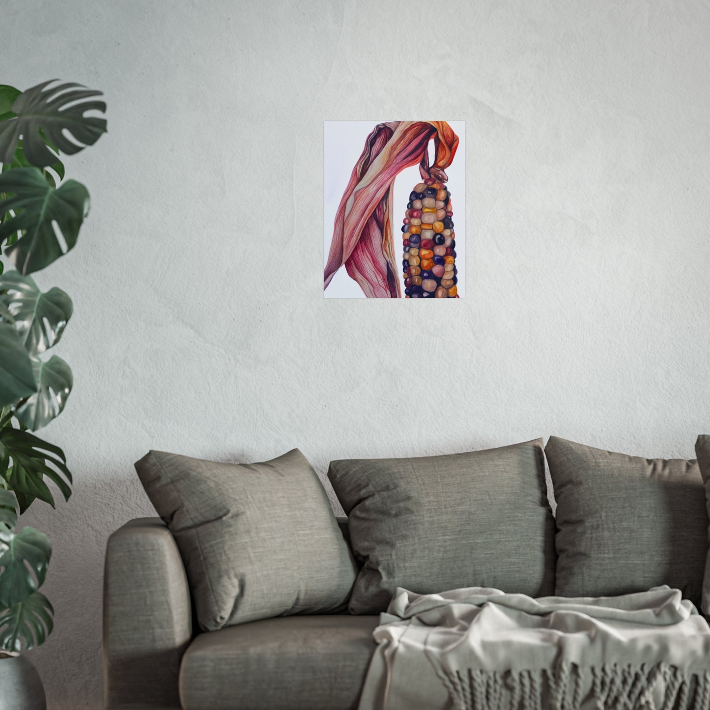 Indian Corn Giclée Art Print — Colorful Autumn Maize Wall Art