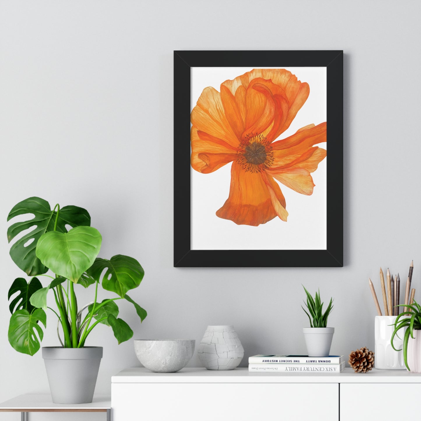 Framed Print – Orange Poppy Floral Art Print