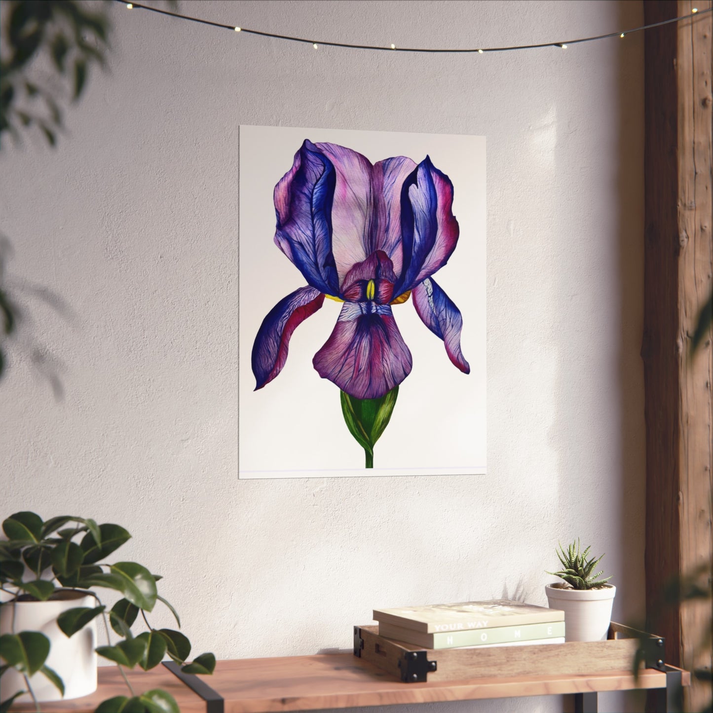 Iris Giclée Art Print — Purple Watercolor Botanical Wall Art