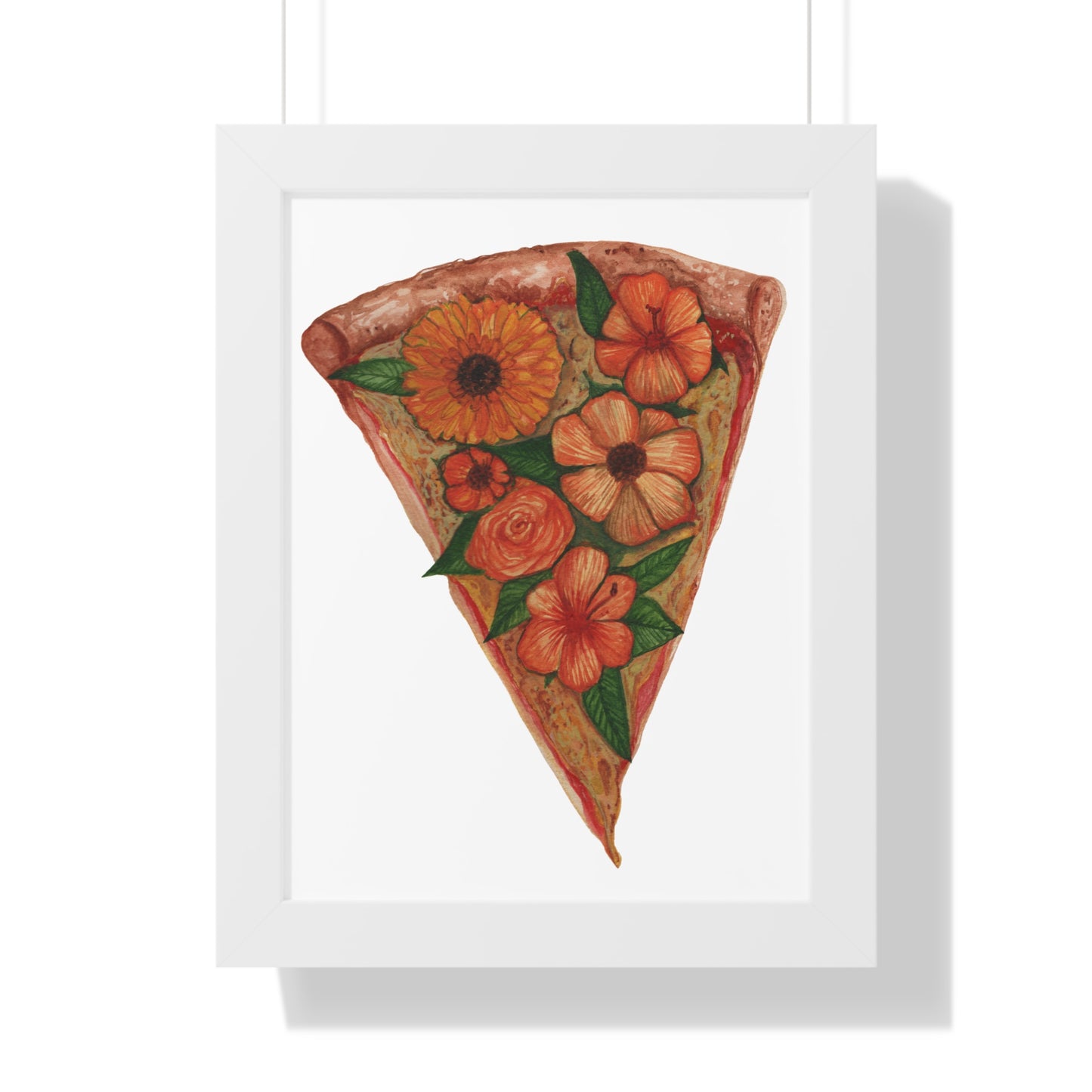Floral Pizza Slice Art Print