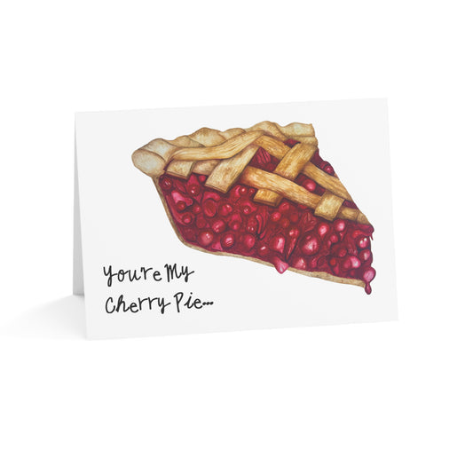 Funny 'You're My Cherry Pie' Greeting Cards — Humorous Song Lyric Note Cards (Pack Options)