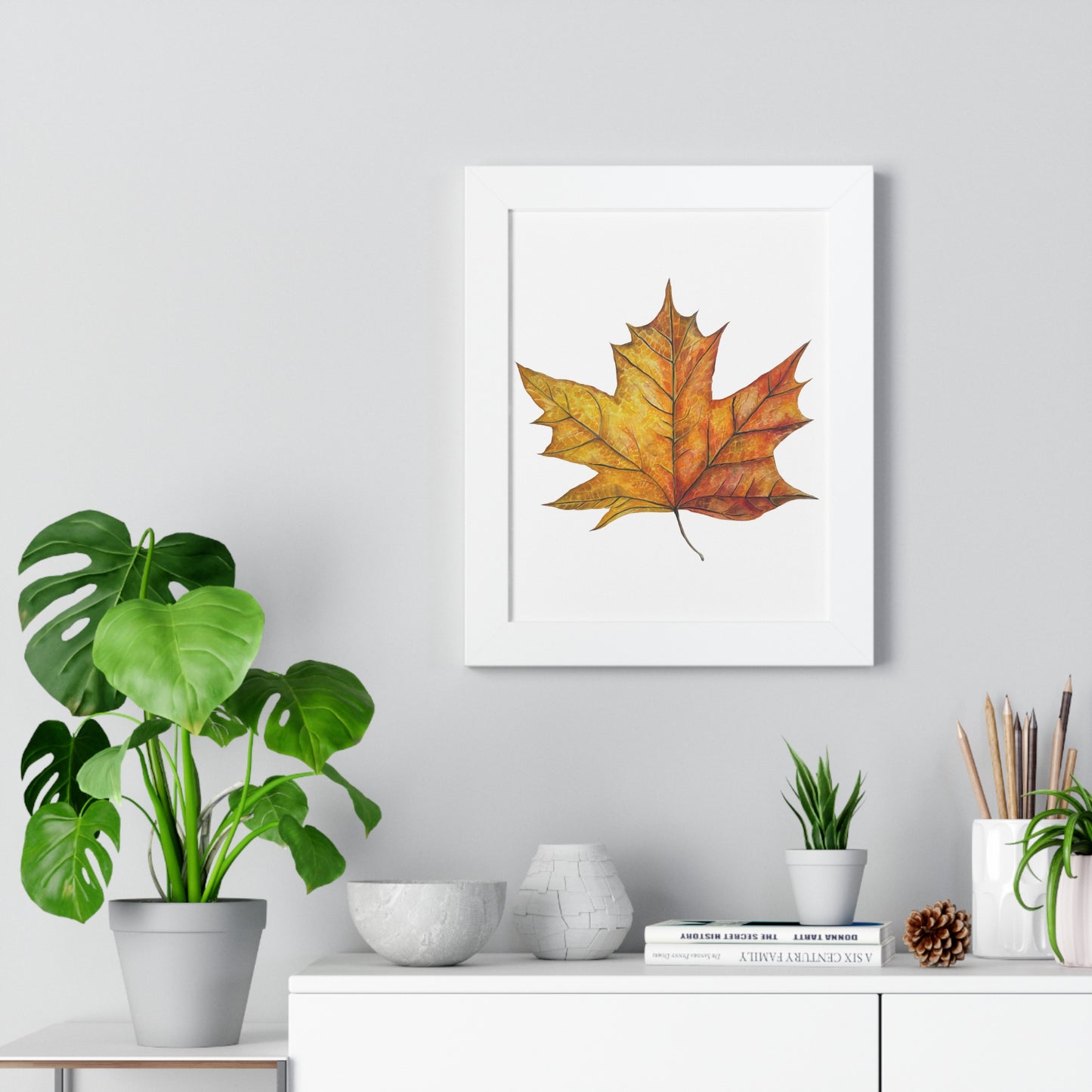 Autumn Maple Leaf Framed Print  — Botanical Wall Art