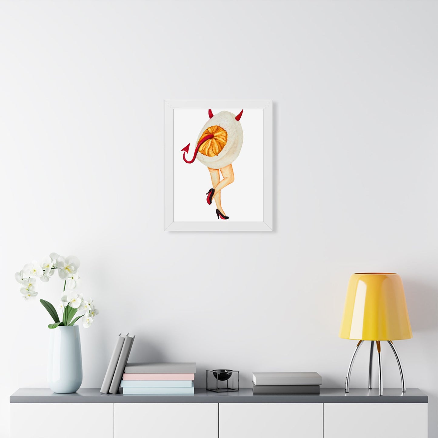 Devilish Egg Darling Quirky Pinup Art Framed Print