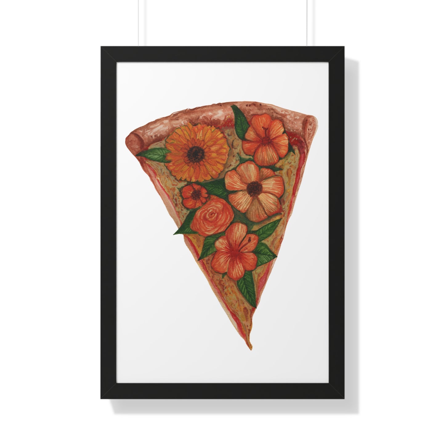 Floral Pizza Slice Art Print