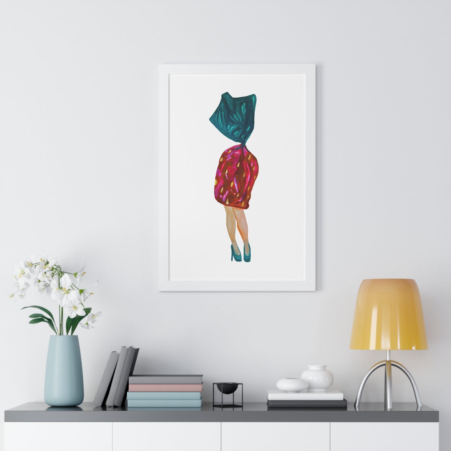 Fashion Art Print  - Grandma Strawberry Candy with Legs