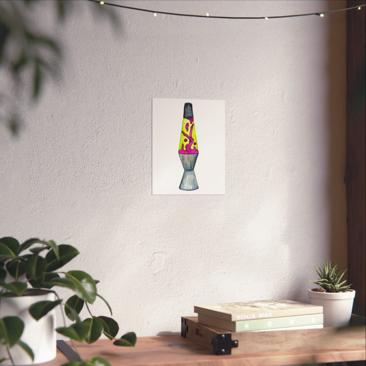 Lava Lamp Lady Fine Art Poster  Retro Neon Home Decor Print