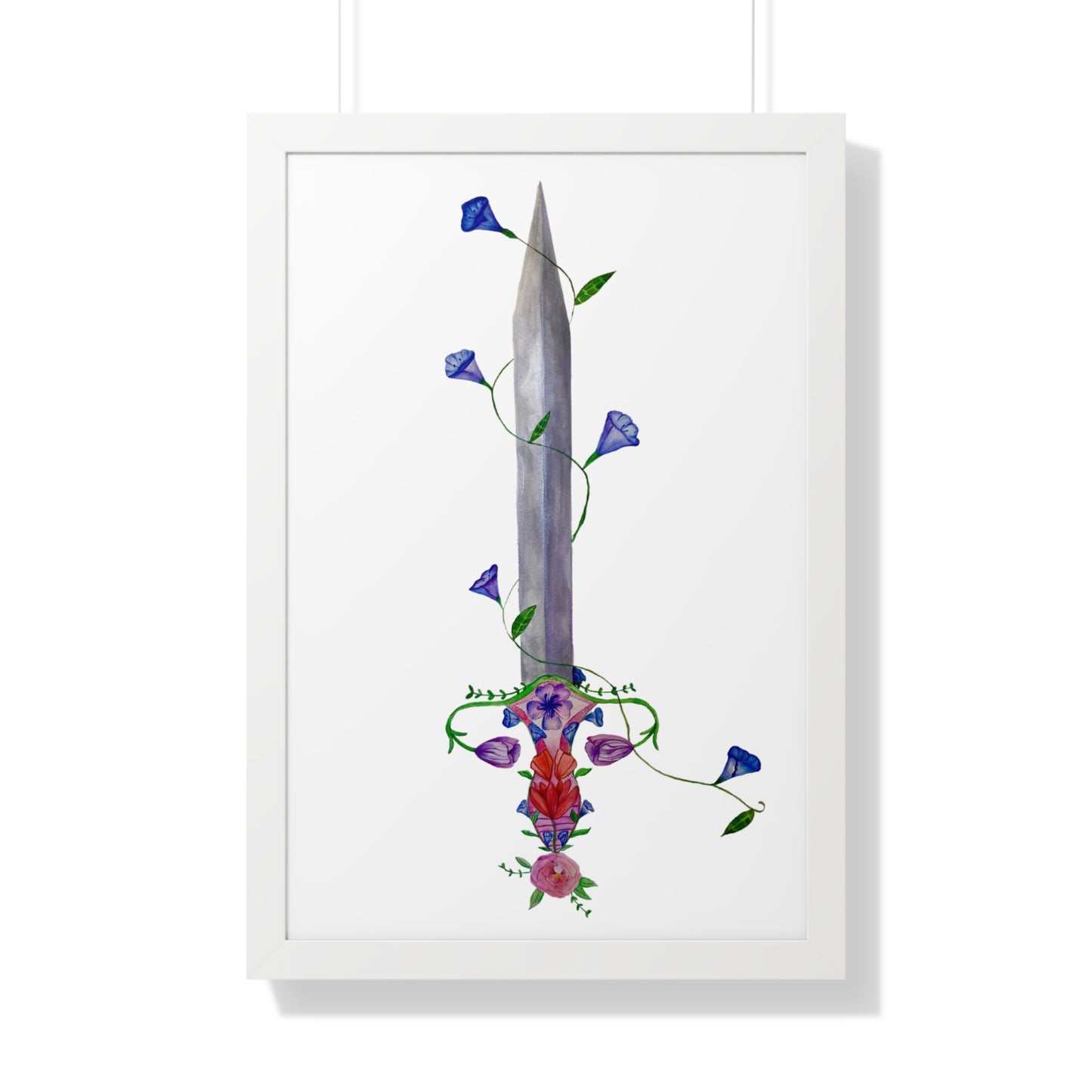 Floral Sword Art Print — Botanical Dagger Wall Art