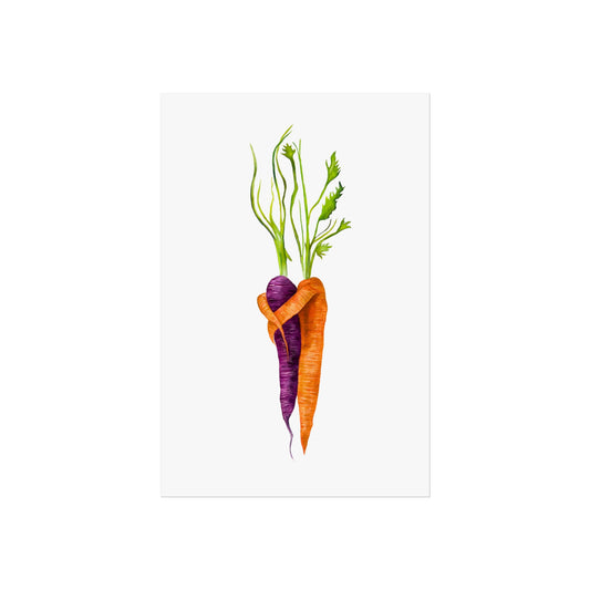Carrot Love Giclée Art Print — Watercolor Vegetable Wall Art for Kitchen Decor