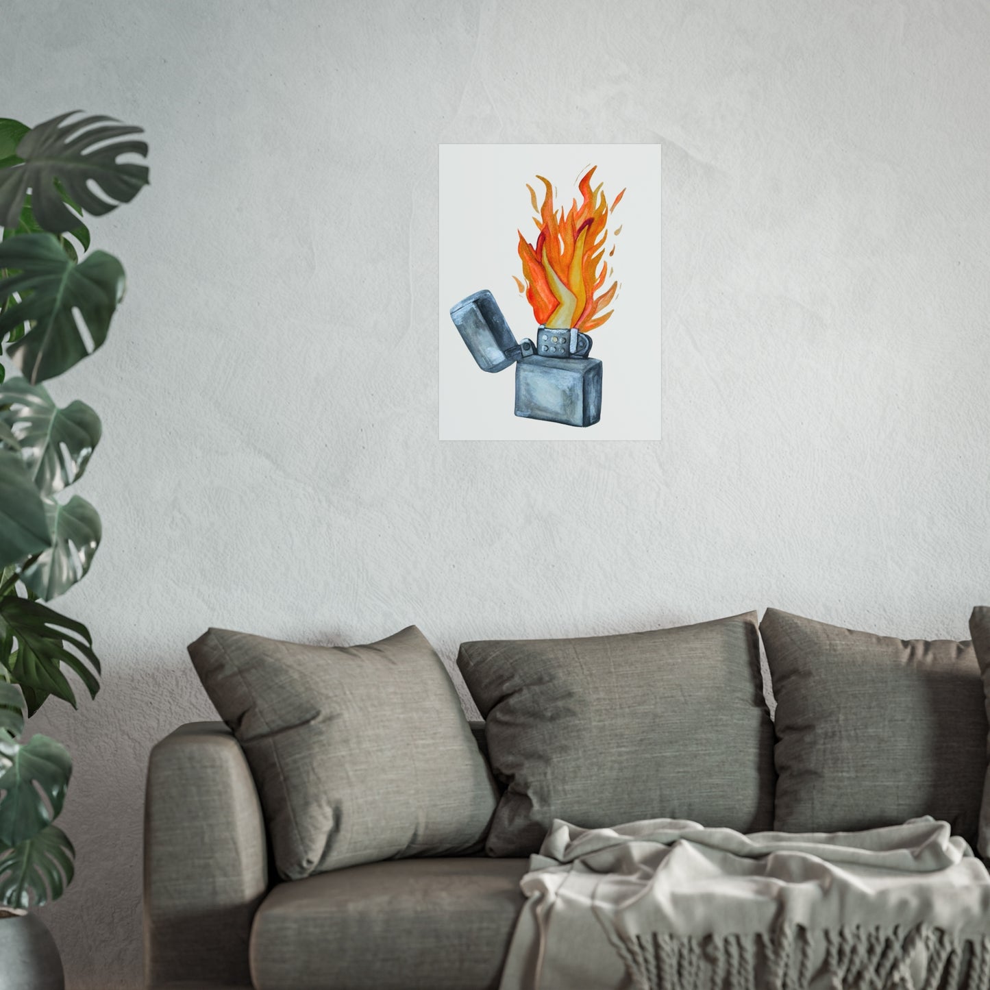 Lighter Legs Flame Giclée Art Print — Watercolor Fire Illustration