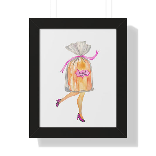 Framed Art Print — Whimsical 'Bread Winner' Art Print