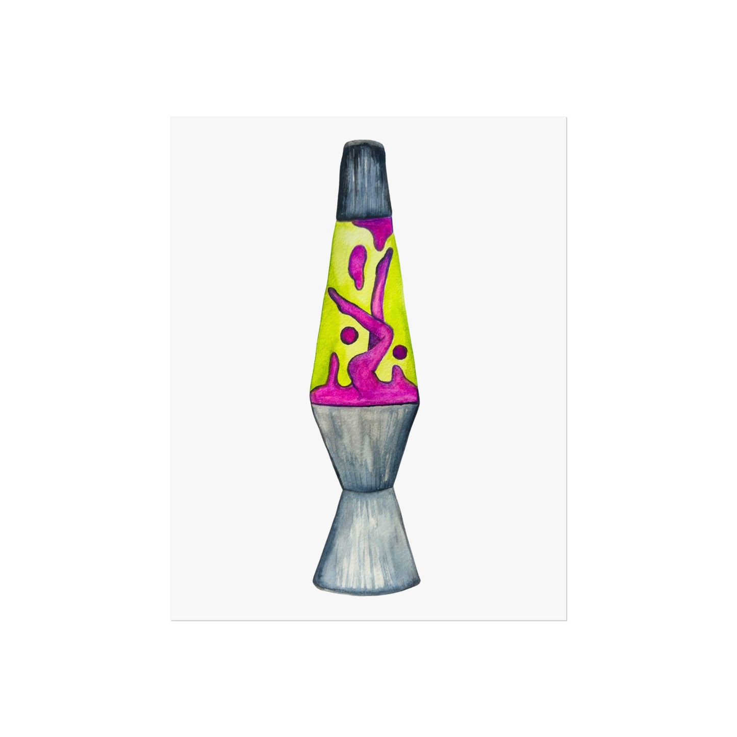 Lava Lamp Lady Fine Art Poster  Retro Neon Home Decor Print