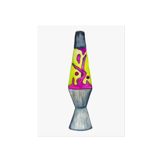 Lava Lamp Lady Fine Art Poster  Retro Neon Home Decor Print