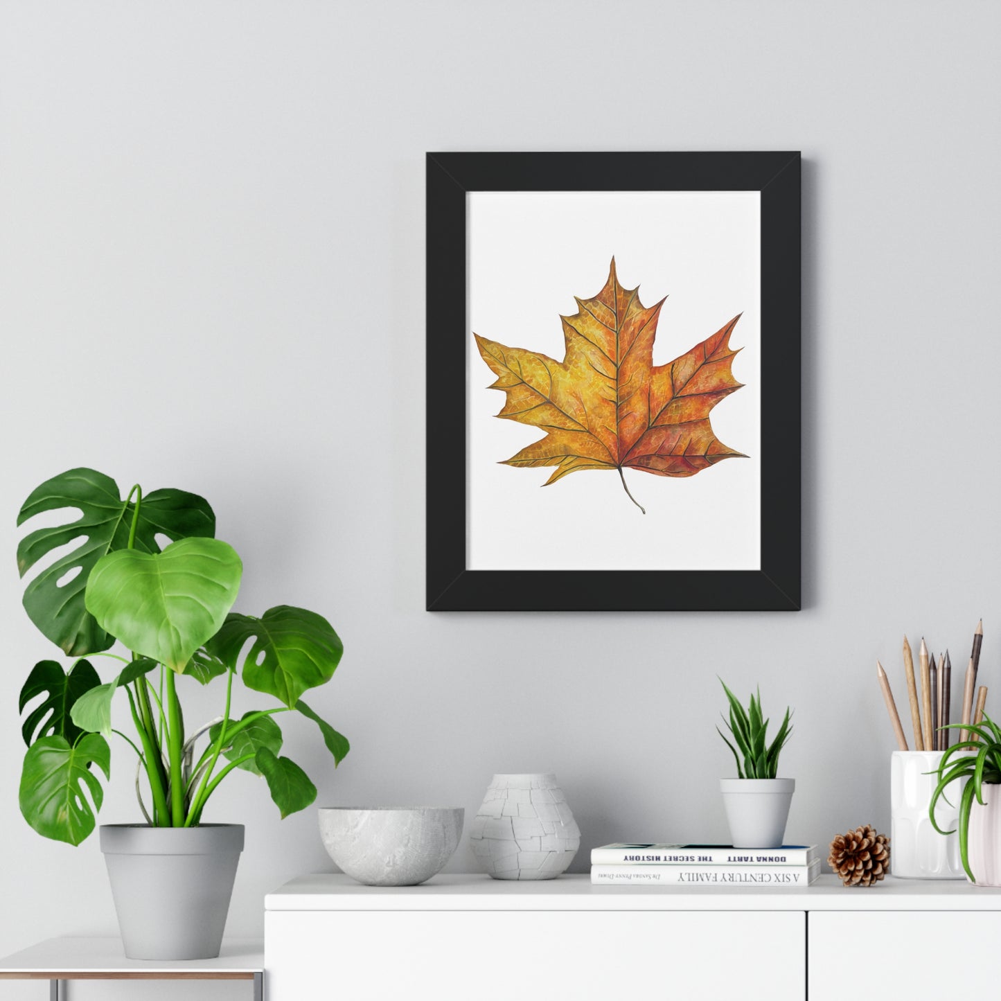 Autumn Maple Leaf Framed Print  — Botanical Wall Art