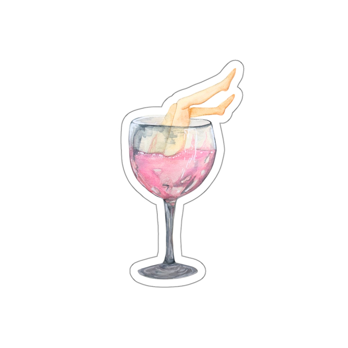 "White Zin with Legs" Rose Wine Sticker