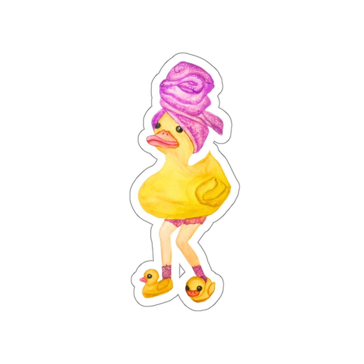 "Just Waiding" Rubber Duck with Legs Sticker
