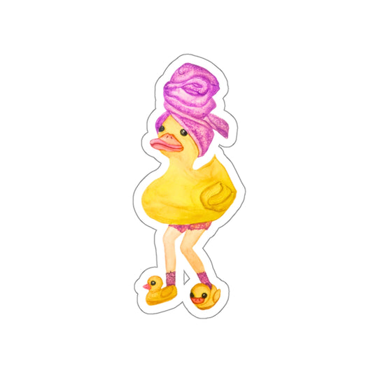 "Just Waiding" Rubber Duck with Legs Sticker